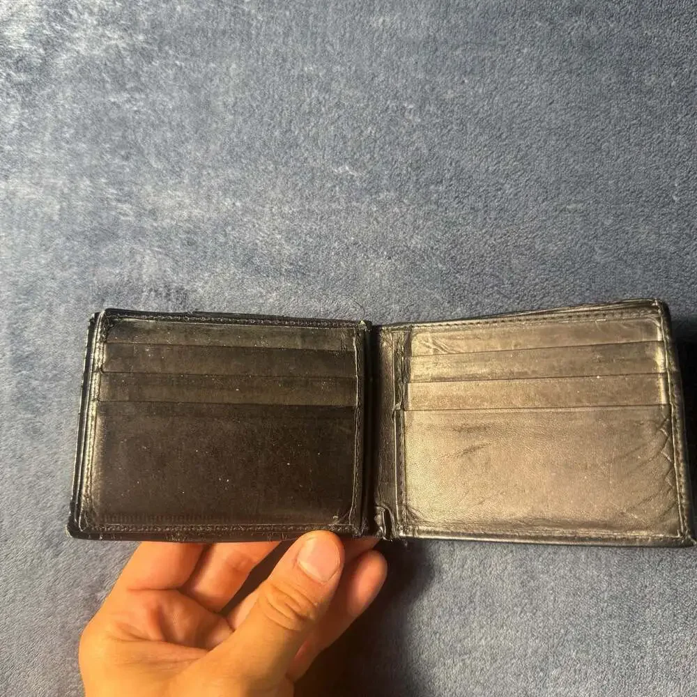 U.S. Navy Logo Medallion Bi-Fold Black Leather Wallet